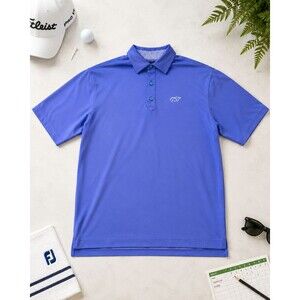FootJoy FJ 1757 Mens L Blue Short Sleeve Golf Polo Shirt Stretch 24x29